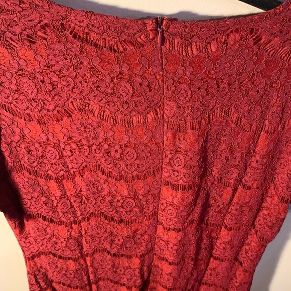 Red Lace Midi Dress - Picture 8 of 12